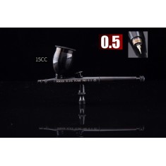 Black Flame 0.5mm Dual Action Airbrush w/15cc Cup [Pro]