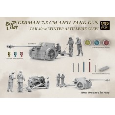 1/35 German 7.5 cm Anti-Tank Gun Pak 40 with Winter Artillery Crew