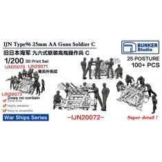 1/200 IJN Type 96 Twin AA Gun Crew Set C (100+pcs)
