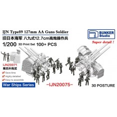 1/200 IJN Type 89 Twin 127mm AA Gun Crew