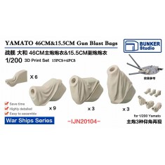 1/200 YAMATO 46cm (15pcs) and 15.5cm (6pcs) Gun Blast Bags (3 angles)