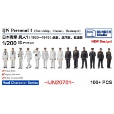1/200 IJN Personnel #1 for Battleship/Cruiser/Destroyer (100 figures)