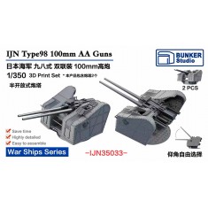 1/350 IJN Type98 100mm/65 AA Guns A (SUPER YAMATO/TAIHO) (2pcs)