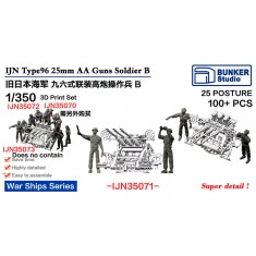 1/350 IJN Type96 25mm AA Gun Soldiers B (100+pcs)
