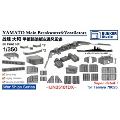 1/350 IJN Yamato Main Breakwater & Ventilators Detail Set for Tamiya #78025