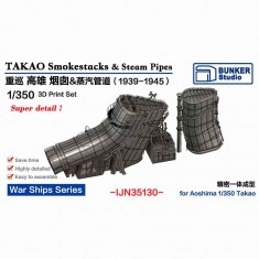 1/350 Takao Smokestacks and Steam Pipes for Aoshima kits