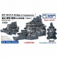 1/350 IJN MAYA Bridge and Equipments (1944) for Aoshima kit