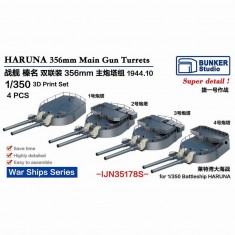1/350 IJN HARUNA 356mm Main Gun Turrets Set 1944.10 for Fujimi kit