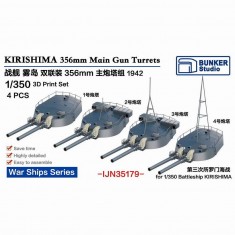 1/350 IJN KIRISHIMA 356mm Main Gun Turrets Set 1942