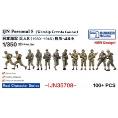 1/350 IJN Personnel #8 Warship Crews in Combat (100 figures)