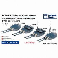 1/700 IJN KONGO 356mm Main Gun Turrets Set 1944 for Fujimi kits