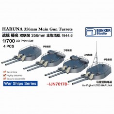1/700 IJN HARUNA 356mm Main Gun Turrets Set 1944.6 for Fujimi kit