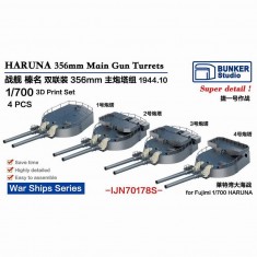 1/700 IJN HARUNA 356mm Main Gun Turrets Set 1944.10 for Fujimi kit