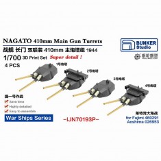 1/700 IJN NAGATO 410mm Main Gun Turrets Set 1944 for Fujimi 460291 / Aoshima 026953