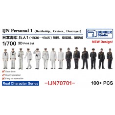1/700 IJN Personnel #1 for Battleship/Cruiser/Destroyer (100 figures)