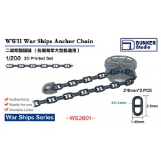 1/200 WWII War Ships Anchor Chain (dia.0.4mm x 210mm, 2pcs)