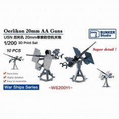 1/200 USN Oerlikon 20mm AA Guns (Tripod, 10pcs)