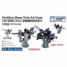 1/200 USN Oerlikon 20mm Twin AA Guns B (10pcs)