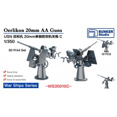1/350 USN Oerlikon 20mm AA Guns C (10pcs)