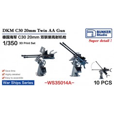 1/350 DKM 20mm Flak C 30 Twin AA Guns (10pcs)