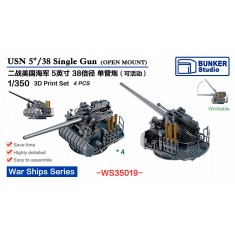 1/350 USN 5"/38 Single Gun (4pcs)