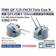 1/350 HMS QF5.25-INCH 133mmTwin Gun B for Cruisers