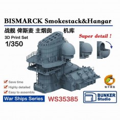 1/350 BISMARCK Smokestack and Hangar for Trumpeter 05358