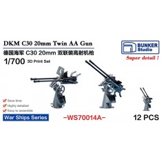 1/700 DKM 20mm Flak C 30 Twin AA Guns (12pcs)