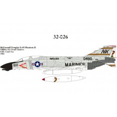Decals for 1/32 F-4N Phantom II VMFA-323 USS Coral Sea, CV-43, CVW-14 Death Rattlers 1980 