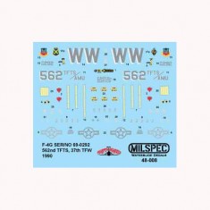 Decals for 1/48 F-4G Phantom 562nd TFTS, 37th TFW 1990