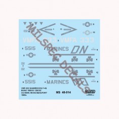 Decals for 1/48 McDonnell Douglas F-4S Phantom II VMFA-333 1980s-1
