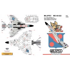 Decals for 1/48 F-4J Phantom II, VF-11 Red Rippers, USS Forestall 1976