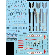 Decals for 1/48 McDonnell Douglas F-4J Phantom II VF-191 Satan's Kittens 1976