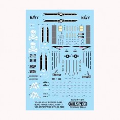 Decals for 1/72 VF-103 Jolly Rogers, F-14B Tomcat, USS Enterprise, CVN-65, CVW-17, 1996