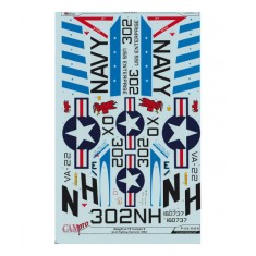 Decals for 1/32 LTV A-7E Corsair II VA-22 Fighting Red Cocks 1982 