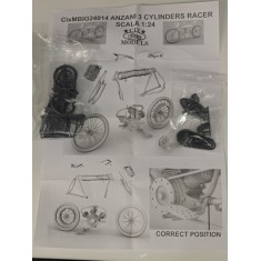 1/24 Anzani 3-Cylinder Racer Motorbike