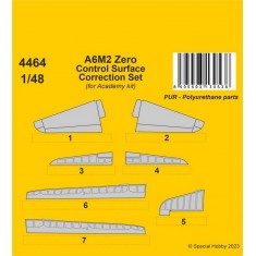 1/48 A6M2 Zero Control Surface Correction Set for Academy kit