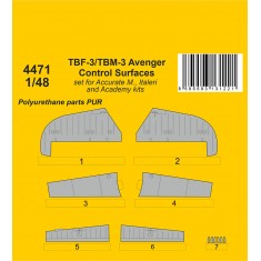 1/48 Grumman TBF-3/TBM-3 Avenger Control Surfaces for Accurate/Academy kits