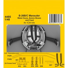 1/48 B-26B/C Marauder Waist Guns, Ammo Boxes and Feed for ICM kit