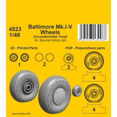 1/48 Martin Baltimore Mk.I-V Circumferential Tread Wheels for Special Hobby Kit