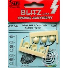 1/35 WWII British Desert Rats Helmets 6pcs