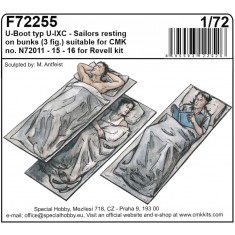 1/72 U-Boot U-IXC Sailors Resting on Bunks (3 figures)