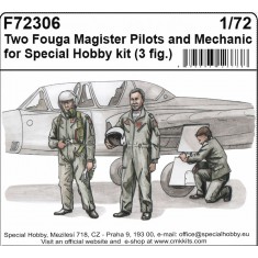 1/72 Two Fouga Magister Pilots and Mechanic for 1/72 Special Hobby kit (3figures)