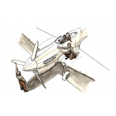 1/72 RAF Pilot Sitting withMonkey, 2 Mechanics Western Desert for Special Hobby