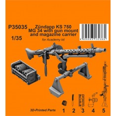 1/35 Zundapp KS 750 MG 34 with Gun Mount and Magazine Carrier for Academy kit