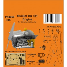 1/48 Bucker Bu 181 Bestmann Engine for Special Hobby Kit