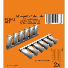 1/72 Mosquito Exhausts (PR and Bombers with two stage Merlins)