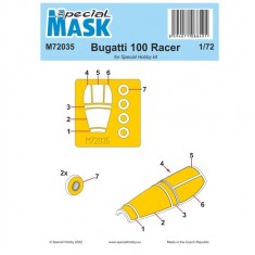 1/72 Bugatti 100 Clear Parts & Wheel Hubs Paint Masking for Special Hobby kits