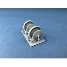 1/32 Nieuport 11 Wheels with Laced Cutouts Rims for Copper State kit