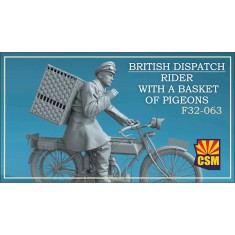 1/32 British Dispatch Rider with a basket of pigeons